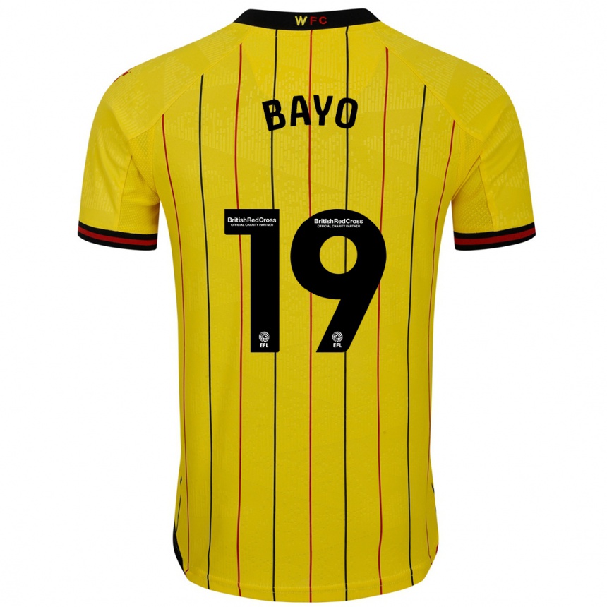 Niño Fútbol Camiseta Vakoun Bayo #19 Amarillo Negro 1ª Equipación 2024/25 Argentina