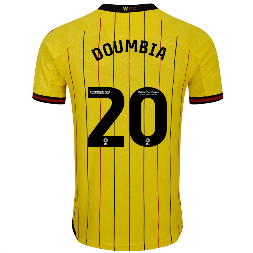 Niño Fútbol Camiseta Mamadou Doumbia #20 Amarillo Negro 1ª Equipación 2024/25 Argentina