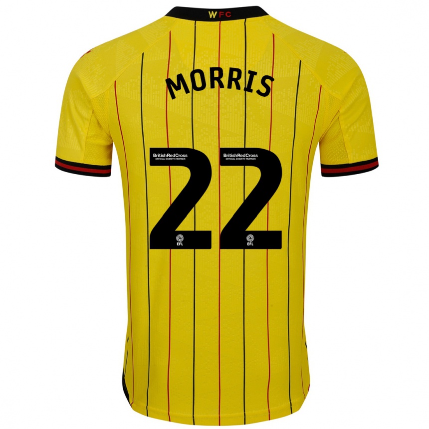 Niño Fútbol Camiseta James Morris #22 Amarillo Negro 1ª Equipación 2024/25 Argentina