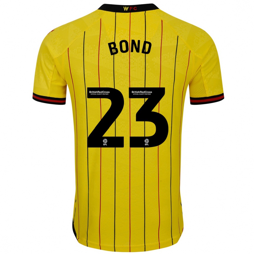 Niño Fútbol Camiseta Jonathan Bond #23 Amarillo Negro 1ª Equipación 2024/25 Argentina