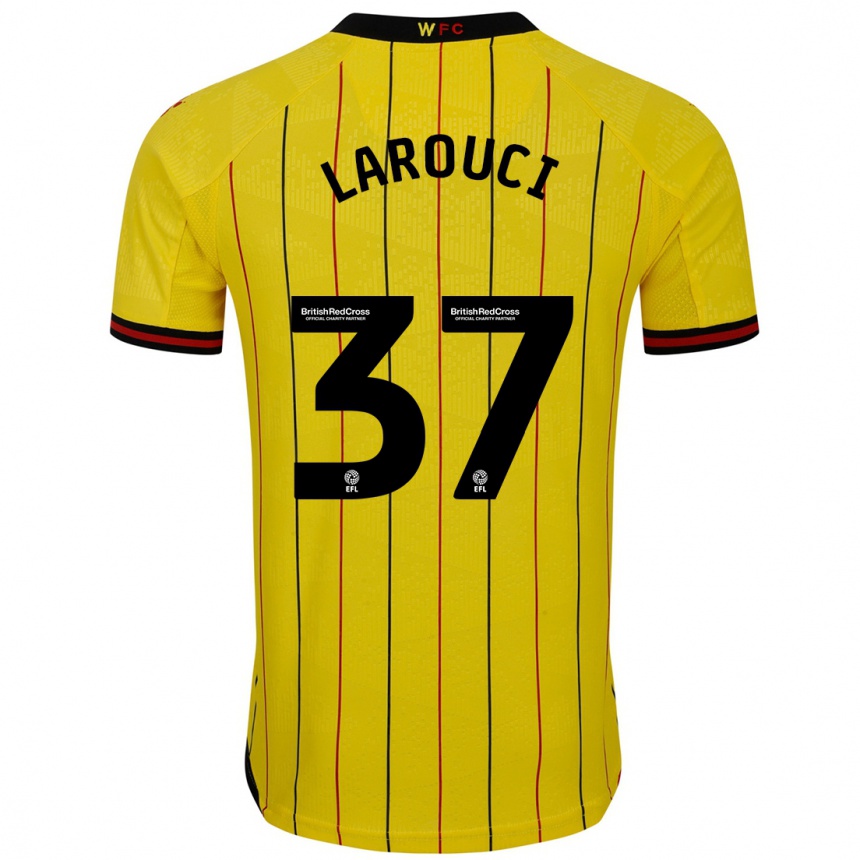 Niño Fútbol Camiseta Yasser Larouci #37 Amarillo Negro 1ª Equipación 2024/25 Argentina