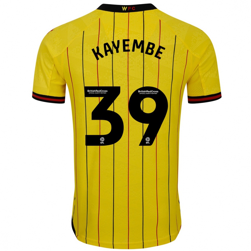 Niño Fútbol Camiseta Edo Kayembe #39 Amarillo Negro 1ª Equipación 2024/25 Argentina