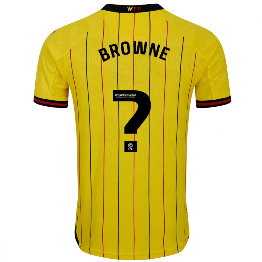 Niño Fútbol Camiseta Roraigh Browne #0 Amarillo Negro 1ª Equipación 2024/25 Argentina