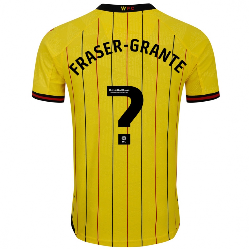 Niño Fútbol Camiseta Zak Fraser-Grante #0 Amarillo Negro 1ª Equipación 2024/25 Argentina