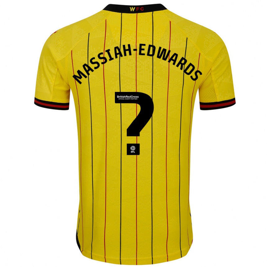 Niño Fútbol Camiseta Zavier Massiah-Edwards #0 Amarillo Negro 1ª Equipación 2024/25 Argentina