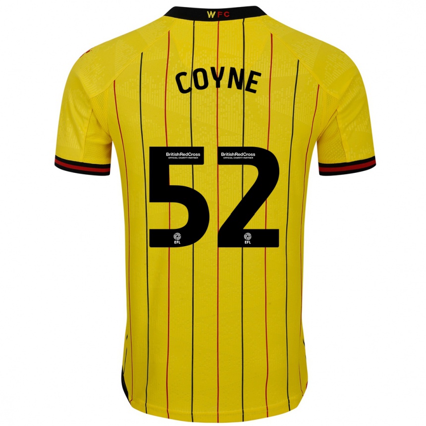 Niño Fútbol Camiseta Aidan Coyne #52 Amarillo Negro 1ª Equipación 2024/25 Argentina