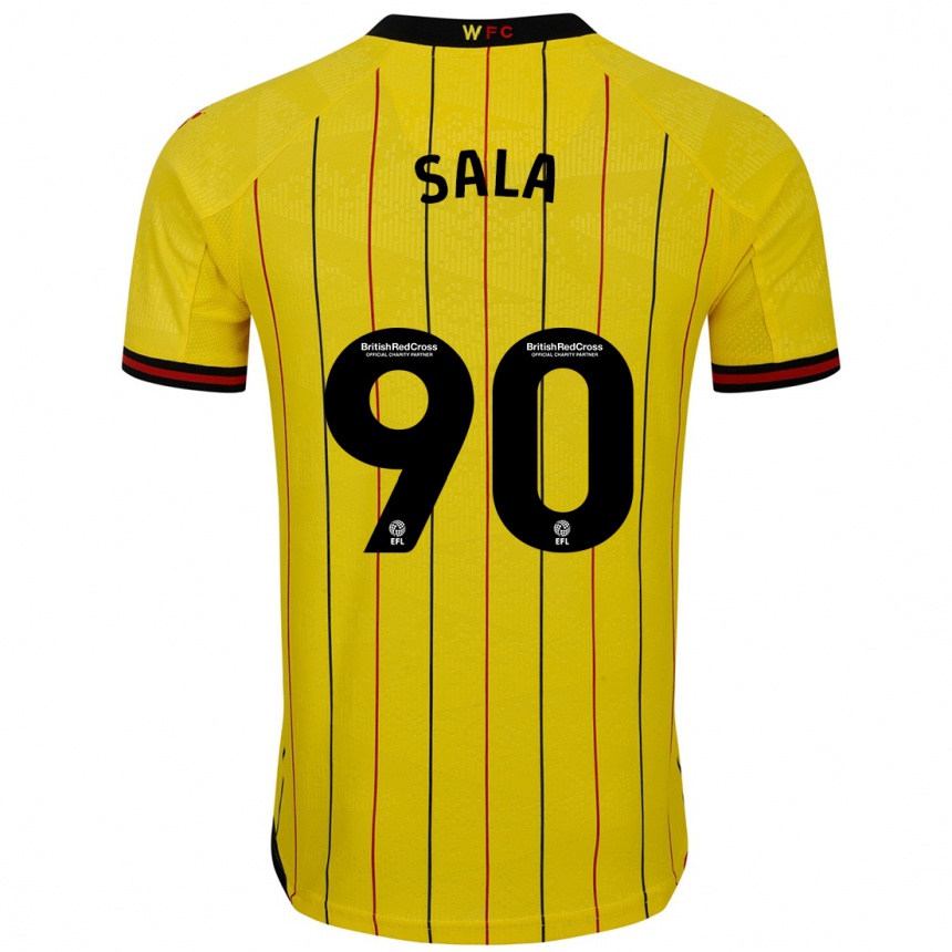 Niño Fútbol Camiseta Joel Sala #90 Amarillo Negro 1ª Equipación 2024/25 Argentina