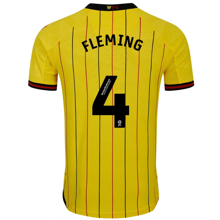 Niño Fútbol Camiseta Charlotte Fleming #4 Amarillo Negro 1ª Equipación 2024/25 Argentina