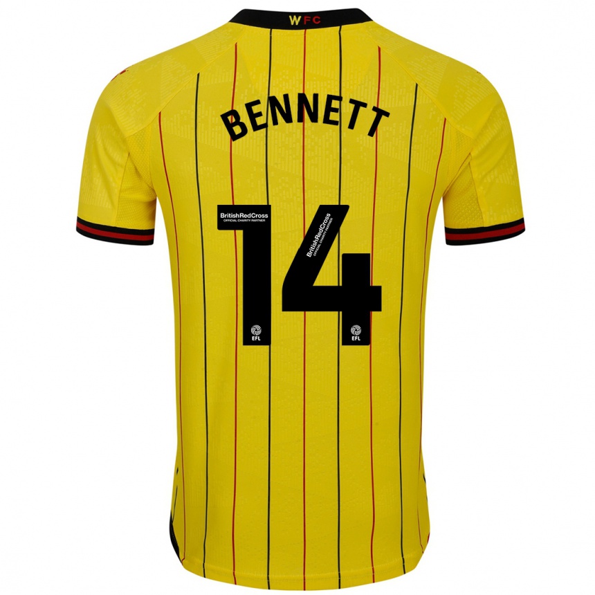 Niño Fútbol Camiseta Harley Bennett #14 Amarillo Negro 1ª Equipación 2024/25 Argentina