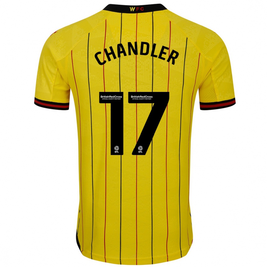 Niño Fútbol Camiseta Megan Chandler #17 Amarillo Negro 1ª Equipación 2024/25 Argentina