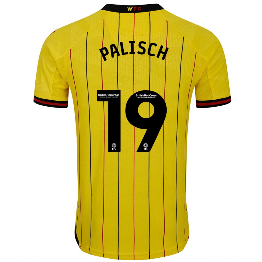 Niño Fútbol Camiseta Alli Palisch #19 Amarillo Negro 1ª Equipación 2024/25 Argentina