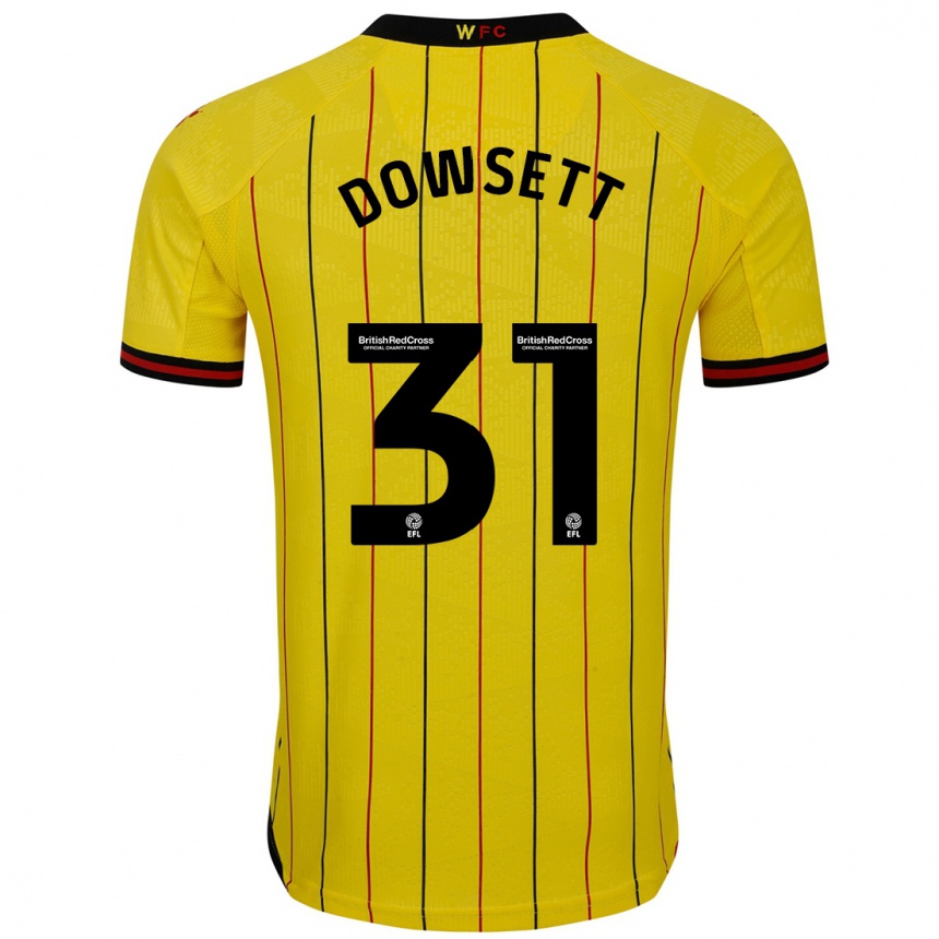 Niño Fútbol Camiseta Rebekah Dowsett #31 Amarillo Negro 1ª Equipación 2024/25 Argentina