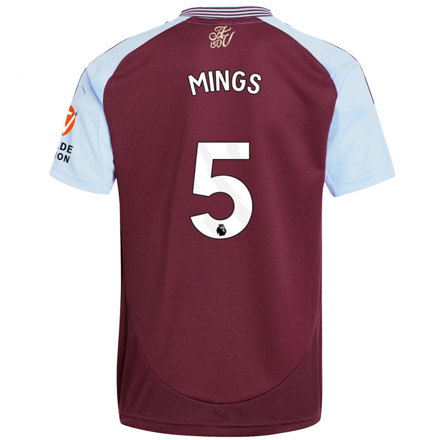 Niño Fútbol Camiseta Tyrone Mings #5 Borgoña Azul Cielo 1ª Equipación 2024/25 Argentina