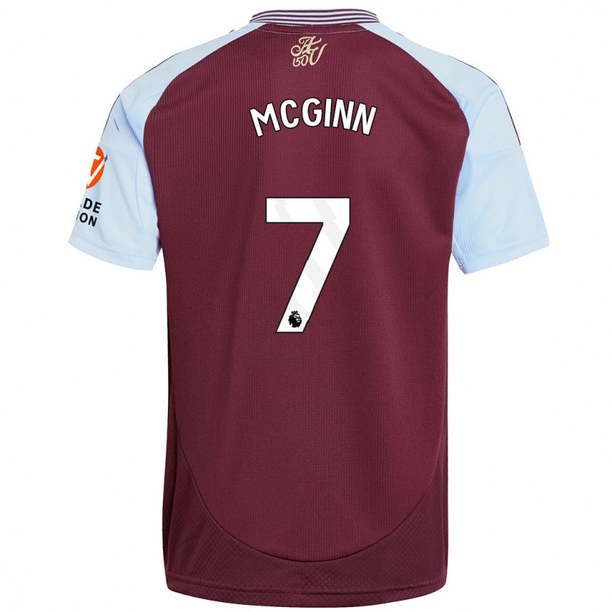 Niño Fútbol Camiseta John Mcginn #7 Borgoña Azul Cielo 1ª Equipación 2024/25 Argentina