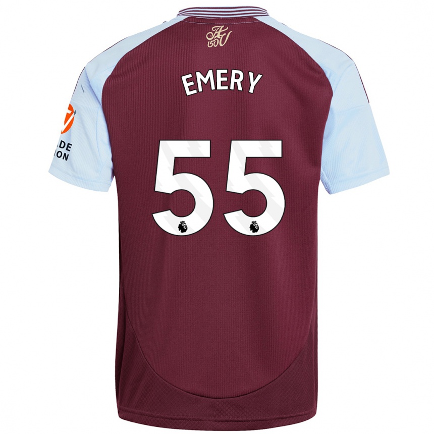 Niño Fútbol Camiseta Lander Emery #55 Borgoña Azul Cielo 1ª Equipación 2024/25 Argentina