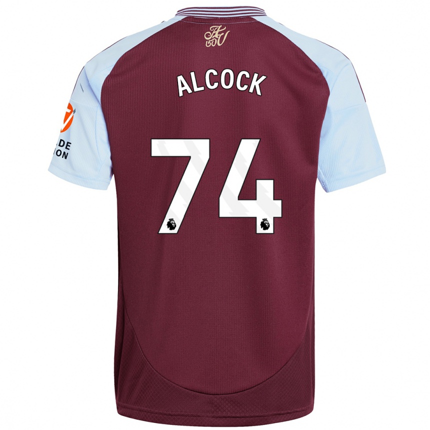 Niño Fútbol Camiseta Todd Alcock #74 Borgoña Azul Cielo 1ª Equipación 2024/25 Argentina