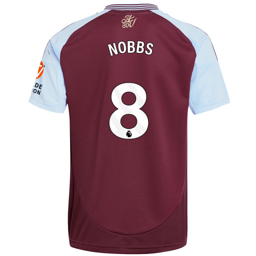 Niño Fútbol Camiseta Jordan Nobbs #8 Borgoña Azul Cielo 1ª Equipación 2024/25 Argentina