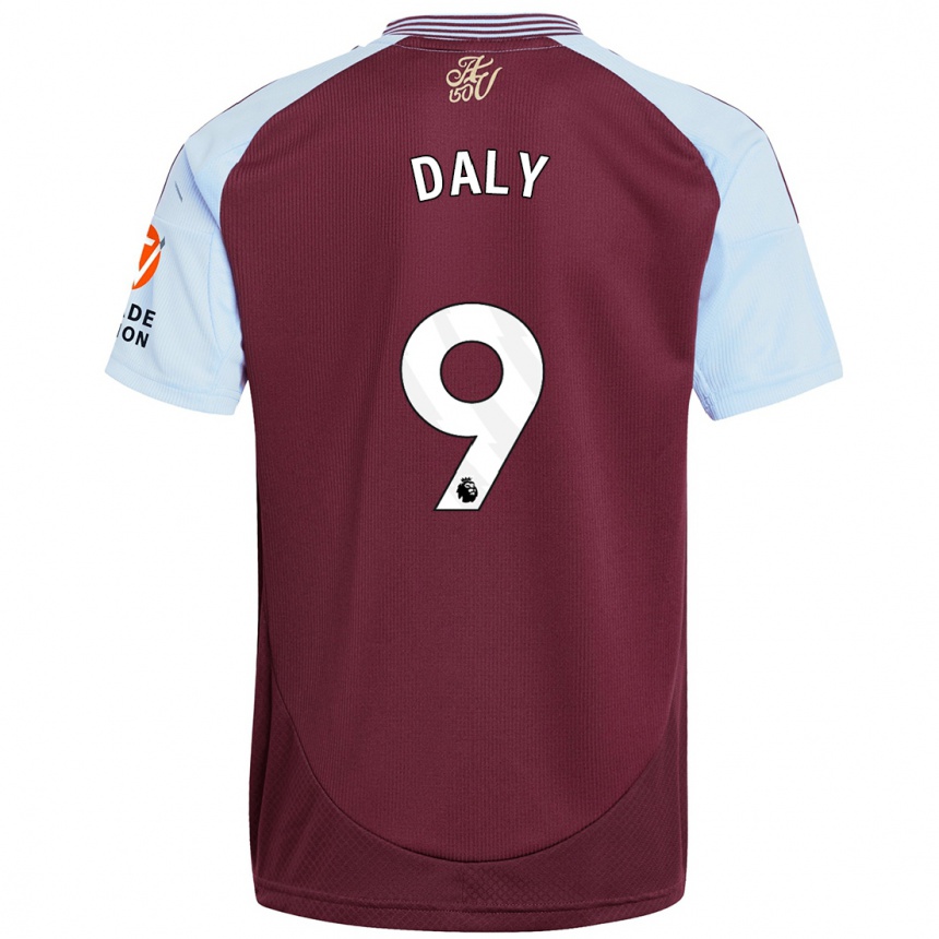 Niño Fútbol Camiseta Rachel Daly #9 Borgoña Azul Cielo 1ª Equipación 2024/25 Argentina