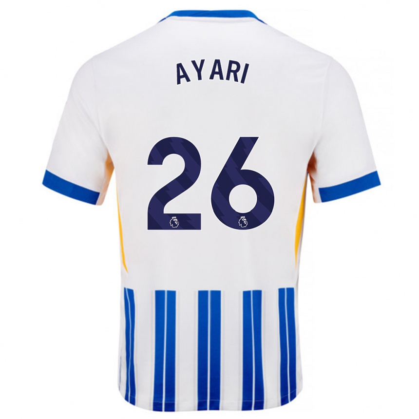 Niño Fútbol Camiseta Yasin Ayari #26 Blanco Azul Rayas 1ª Equipación 2024/25 Argentina