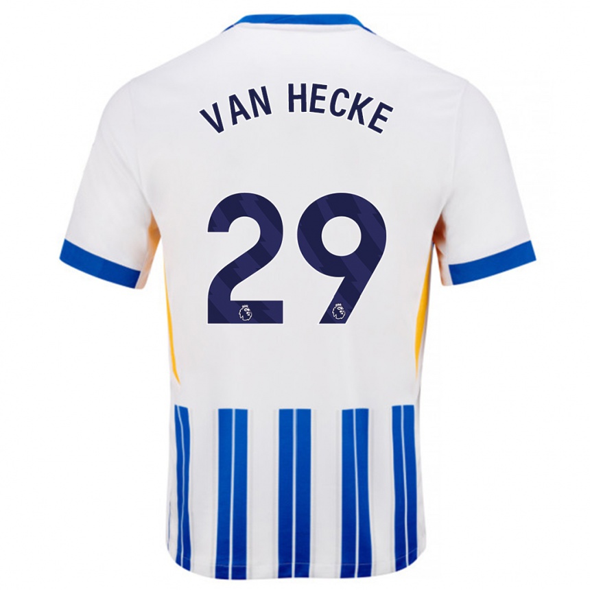 Niño Fútbol Camiseta Jan Paul Van Hecke #29 Blanco Azul Rayas 1ª Equipación 2024/25 Argentina