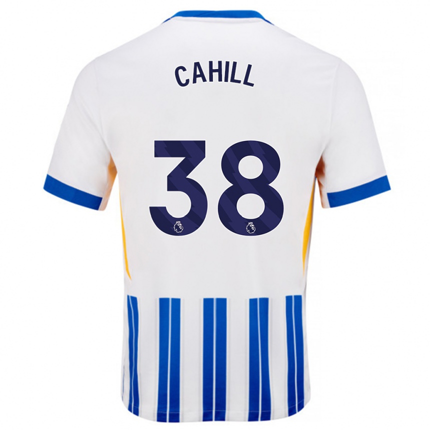 Niño Fútbol Camiseta Killian Cahill #38 Blanco Azul Rayas 1ª Equipación 2024/25 Argentina