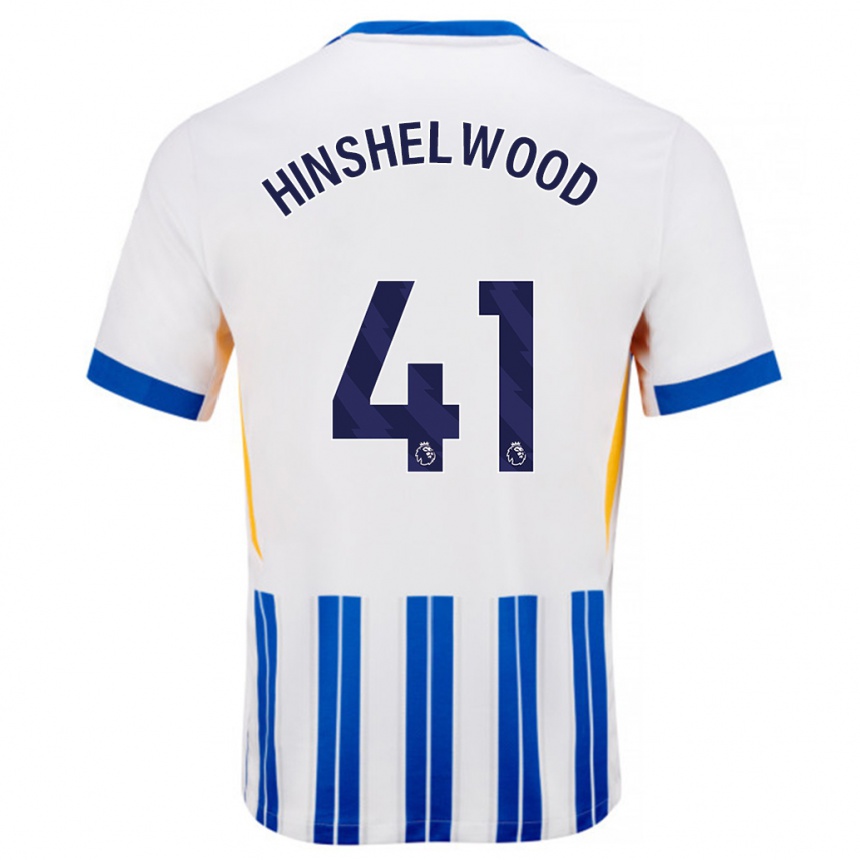 Niño Fútbol Camiseta Jack Hinshelwood #41 Blanco Azul Rayas 1ª Equipación 2024/25 Argentina