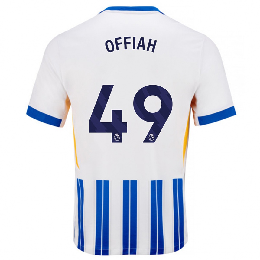 Niño Fútbol Camiseta Odel Offiah #49 Blanco Azul Rayas 1ª Equipación 2024/25 Argentina