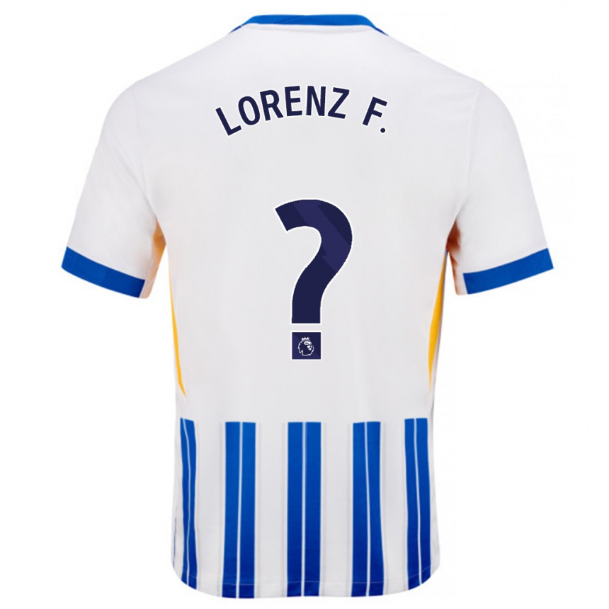 Niño Fútbol Camiseta Lorenz Ferdinand #0 Blanco Azul Rayas 1ª Equipación 2024/25 Argentina