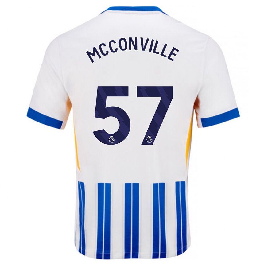 Niño Fútbol Camiseta Ruairi Mcconville #57 Blanco Azul Rayas 1ª Equipación 2024/25 Argentina