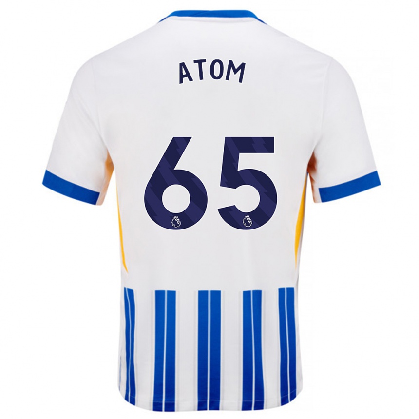 Niño Fútbol Camiseta Noel Atom #65 Blanco Azul Rayas 1ª Equipación 2024/25 Argentina