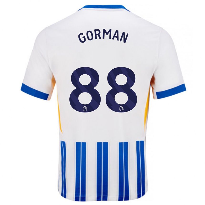 Niño Fútbol Camiseta Ronnie Gorman #88 Blanco Azul Rayas 1ª Equipación 2024/25 Argentina