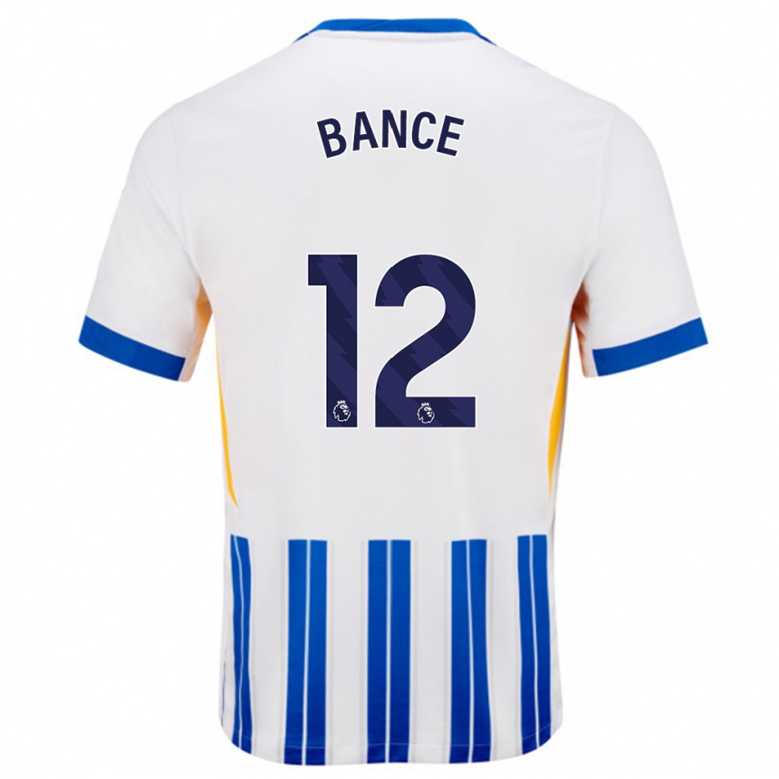 Niño Fútbol Camiseta Libby Bance #12 Blanco Azul Rayas 1ª Equipación 2024/25 Argentina