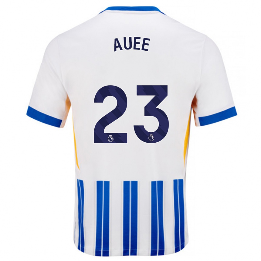 Niño Fútbol Camiseta Marit Auée #23 Blanco Azul Rayas 1ª Equipación 2024/25 Argentina