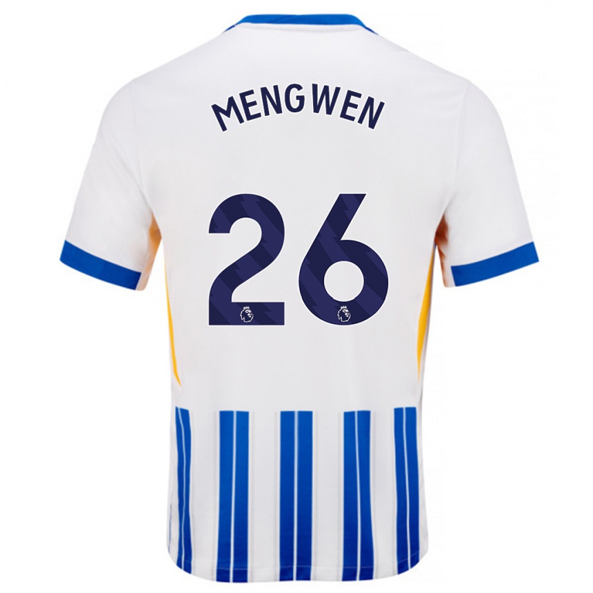 Niño Fútbol Camiseta Li Mengwen #26 Blanco Azul Rayas 1ª Equipación 2024/25 Argentina