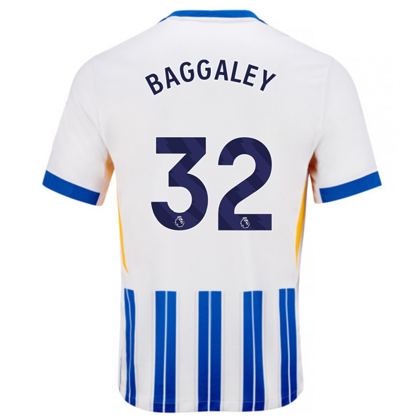 Niño Fútbol Camiseta Sophie Baggaley #32 Blanco Azul Rayas 1ª Equipación 2024/25 Argentina