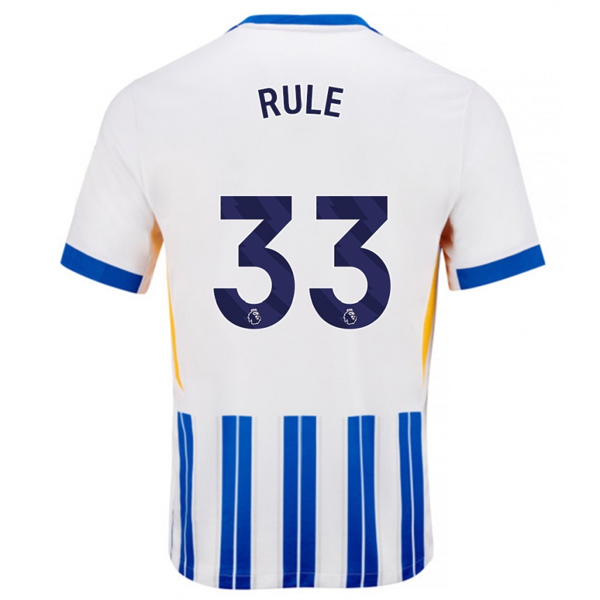 Niño Fútbol Camiseta Charlize Jayde Rule #33 Blanco Azul Rayas 1ª Equipación 2024/25 Argentina