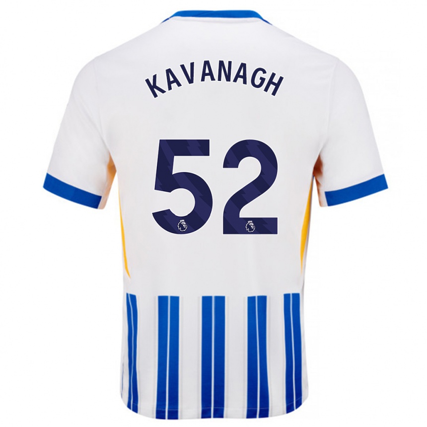 Niño Fútbol Camiseta Leigh Kavanagh #52 Blanco Azul Rayas 1ª Equipación 2024/25 Argentina