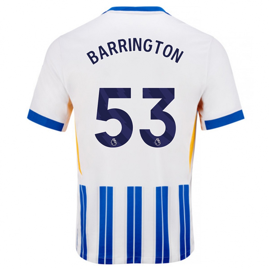 Niño Fútbol Camiseta Luca Barrington #53 Blanco Azul Rayas 1ª Equipación 2024/25 Argentina