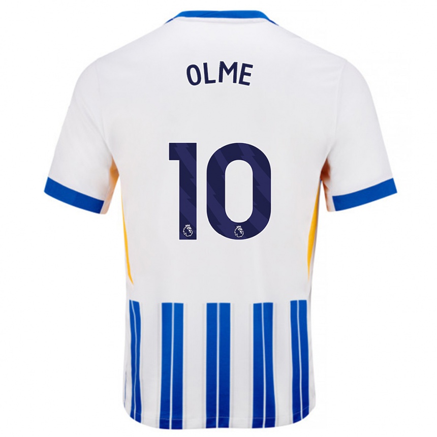 Niño Fútbol Camiseta Julia Margareta Zigiotti Olme #10 Blanco Azul Rayas 1ª Equipación 2024/25 Argentina