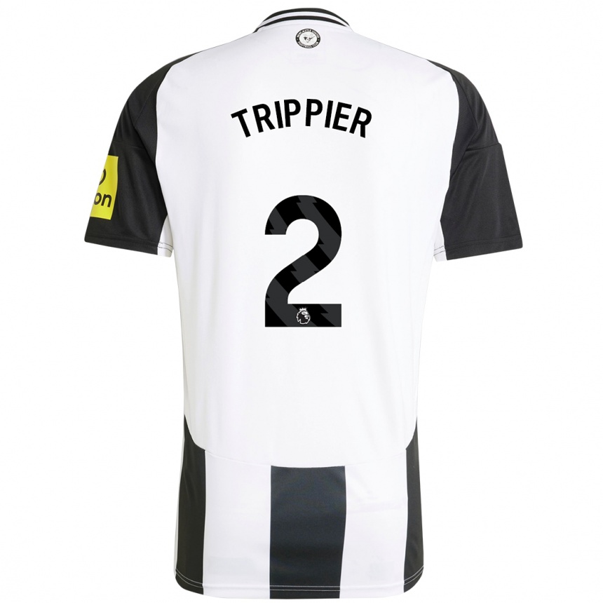 Niño Fútbol Camiseta Kieran Trippier #2 Blanco Negro 1ª Equipación 2024/25 Argentina