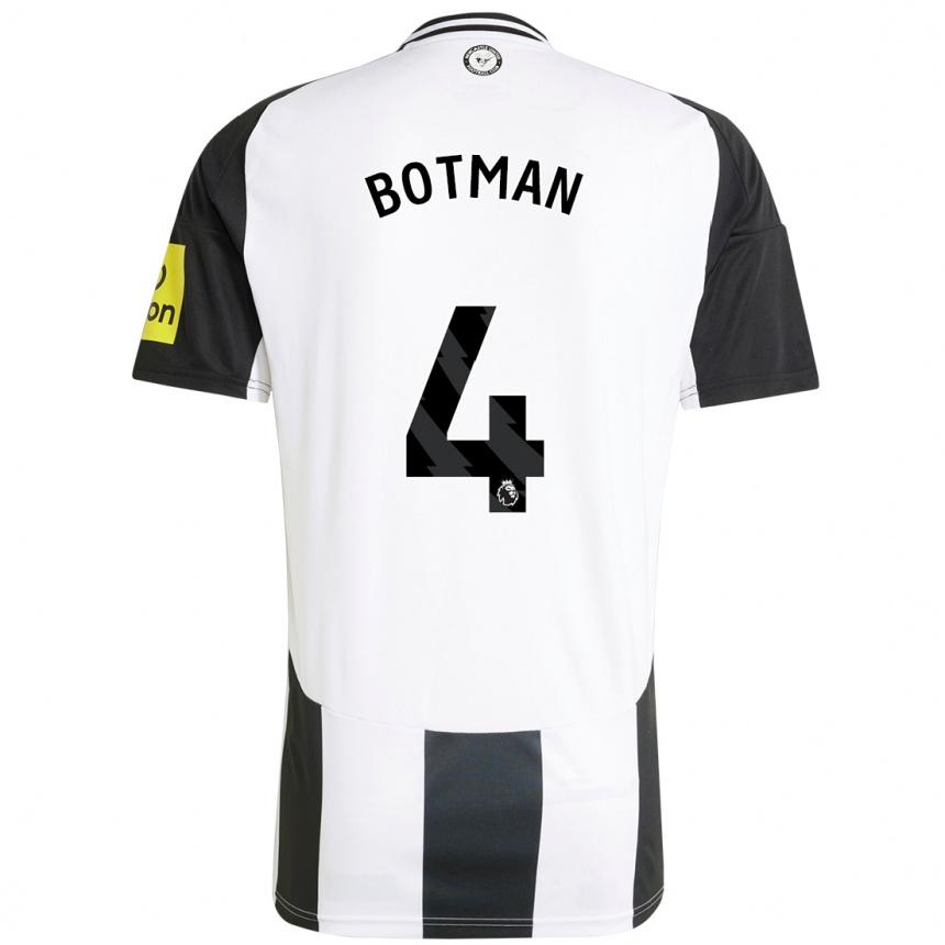 Niño Fútbol Camiseta Sven Botman #4 Blanco Negro 1ª Equipación 2024/25 Argentina