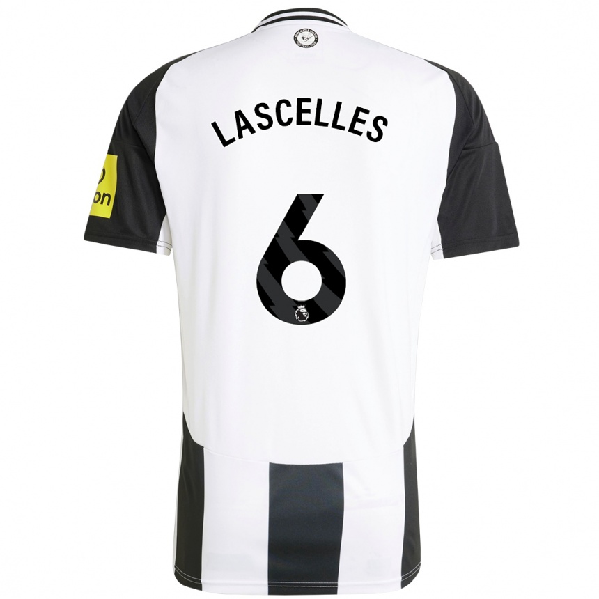 Niño Fútbol Camiseta Jamaal Lascelles #6 Blanco Negro 1ª Equipación 2024/25 Argentina