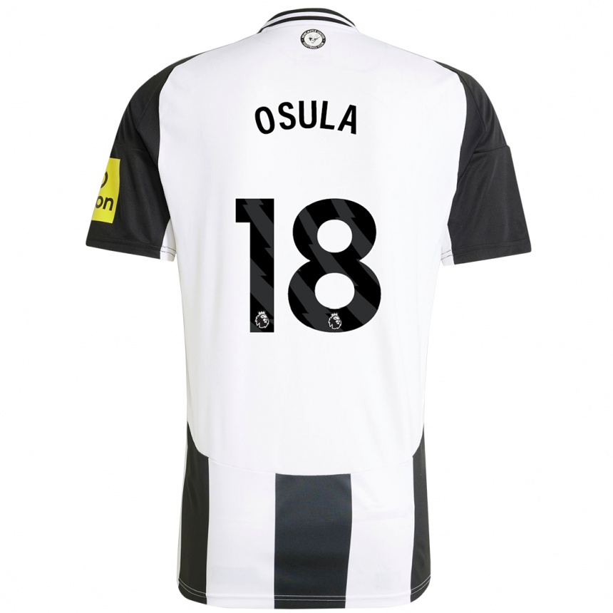 Niño Fútbol Camiseta William Osula #18 Blanco Negro 1ª Equipación 2024/25 Argentina