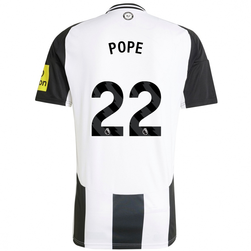 Niño Fútbol Camiseta Nick Pope #22 Blanco Negro 1ª Equipación 2024/25 Argentina