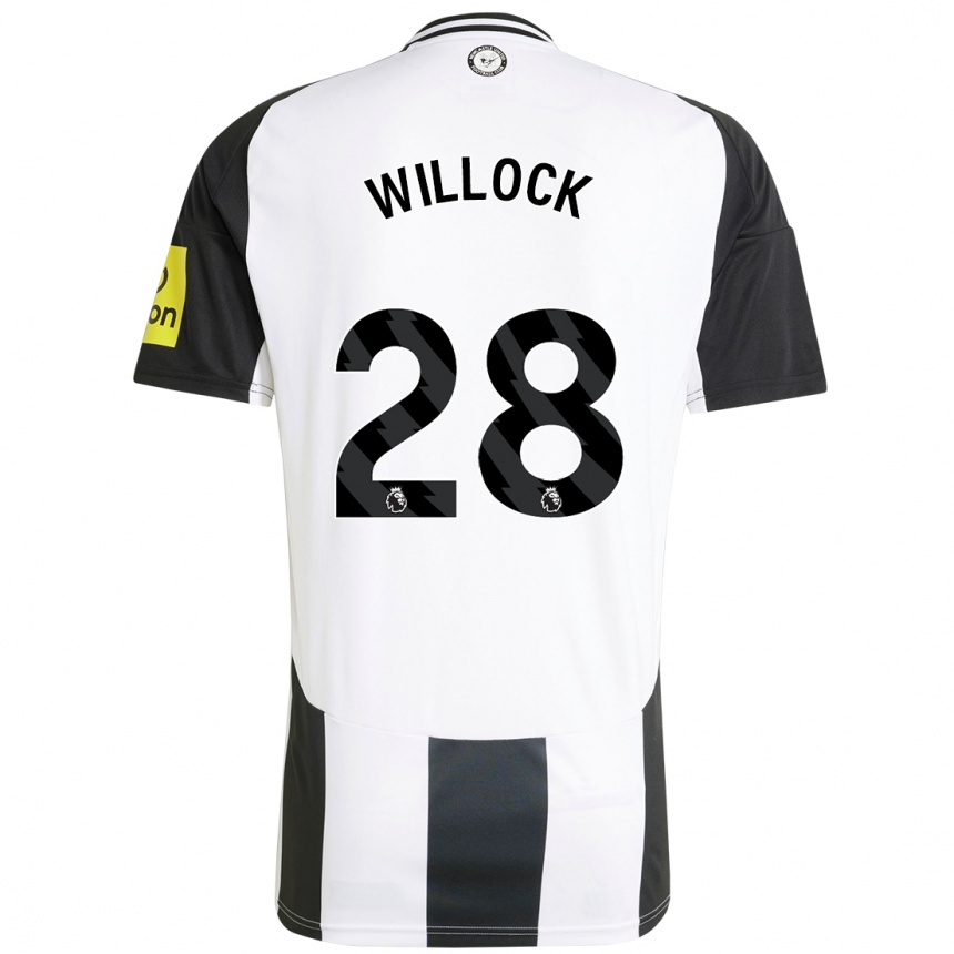 Niño Fútbol Camiseta Joe Willock #28 Blanco Negro 1ª Equipación 2024/25 Argentina