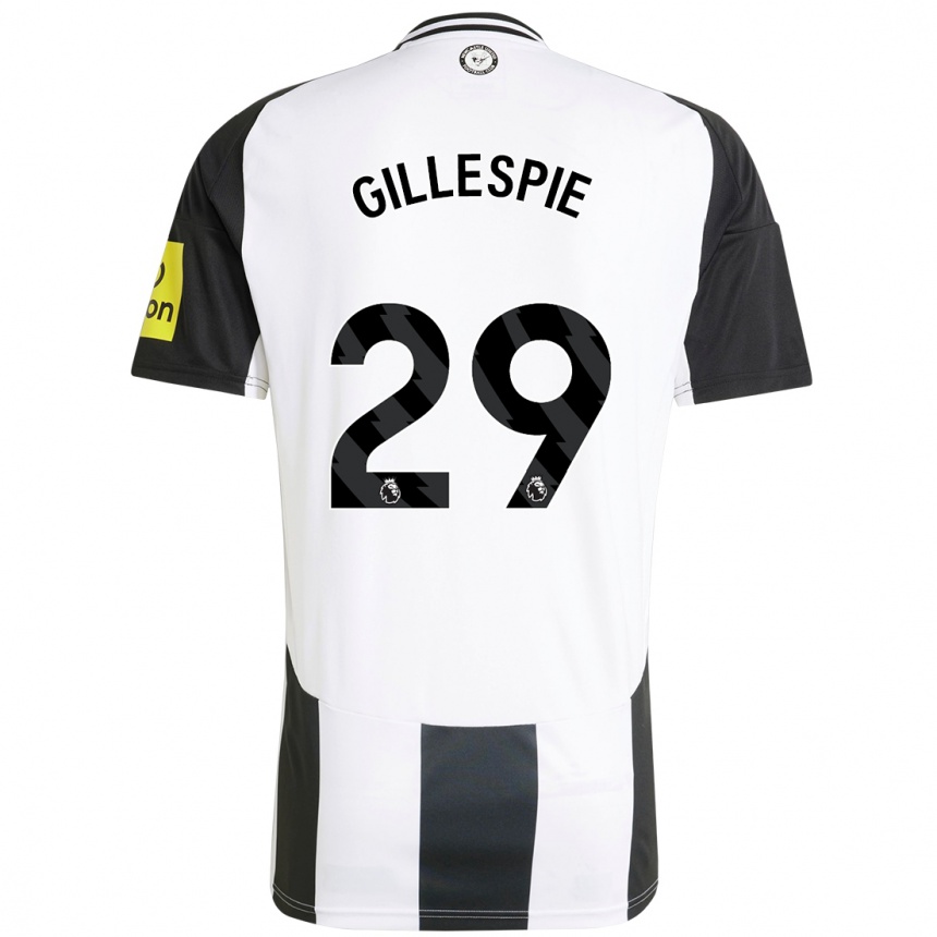 Niño Fútbol Camiseta Mark Gillespie #29 Blanco Negro 1ª Equipación 2024/25 Argentina