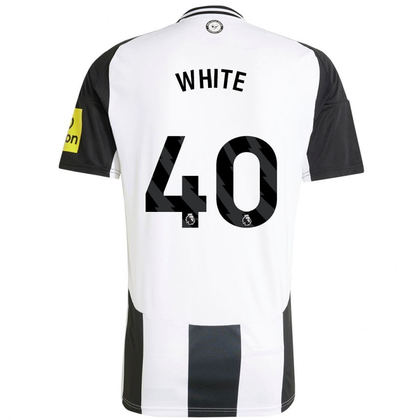 Niño Fútbol Camiseta Joe White #40 Blanco Negro 1ª Equipación 2024/25 Argentina