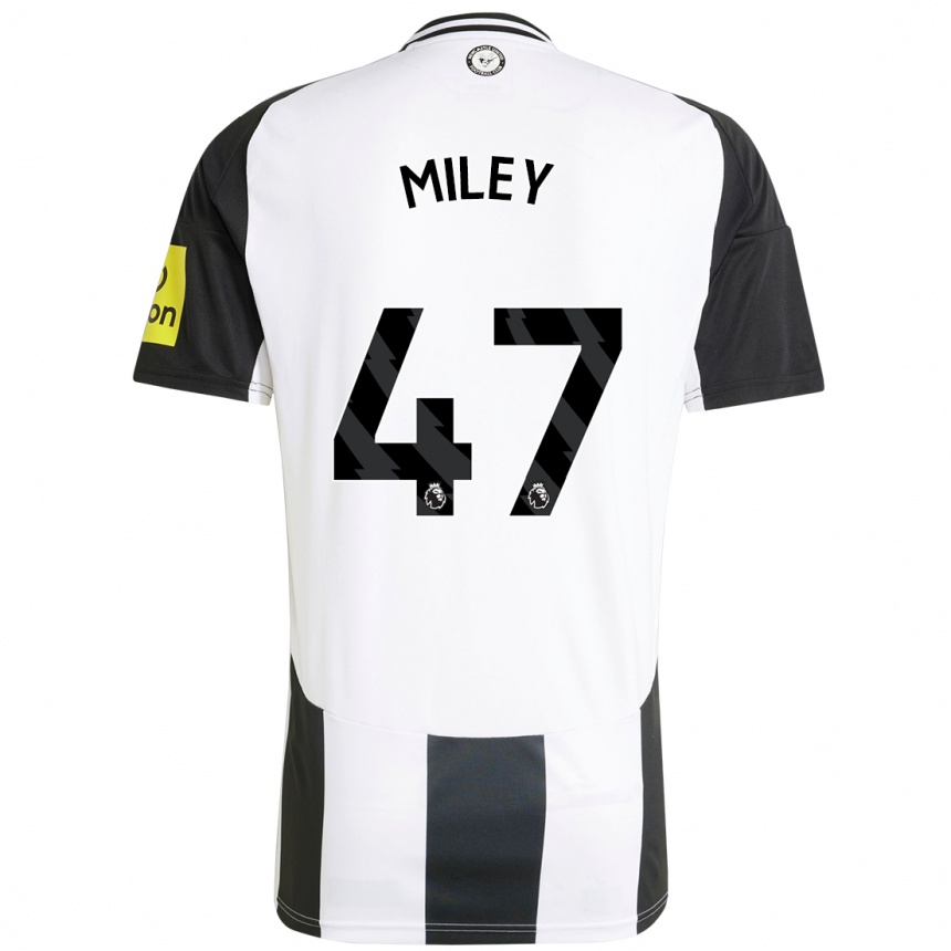 Niño Fútbol Camiseta Jamie Miley #47 Blanco Negro 1ª Equipación 2024/25 Argentina