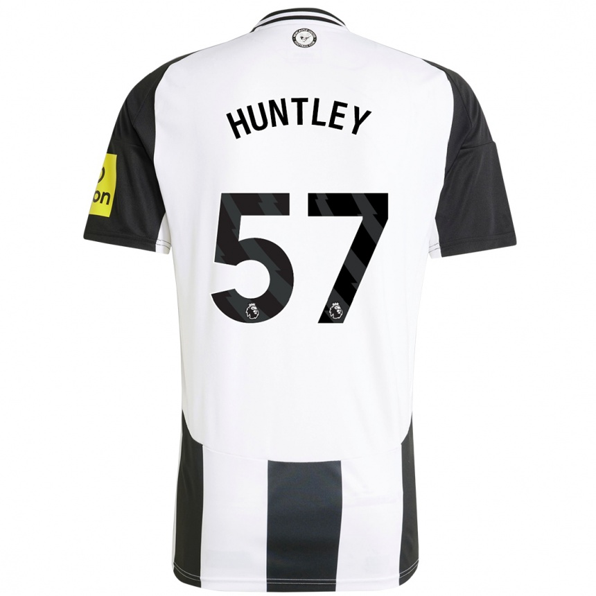 Niño Fútbol Camiseta James Huntley #57 Blanco Negro 1ª Equipación 2024/25 Argentina