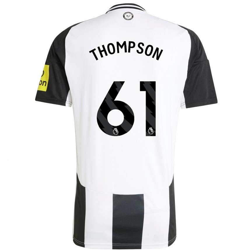 Niño Fútbol Camiseta Max Thompson #61 Blanco Negro 1ª Equipación 2024/25 Argentina